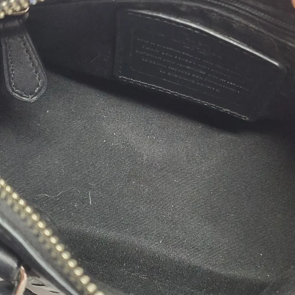 Coach Baby Bennett Satchel Handbag Metallic Gunmetal Black Snake Embossed F36657